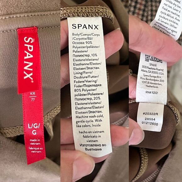 Spanx Women's Size L Camel High Waist Faux Suede Pull On Leggings Stretchy - Picture 4 of 17